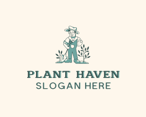 Shovel Plant Gardener logo design