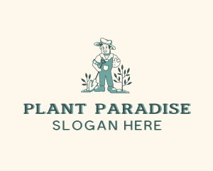 Shovel Plant Gardener logo design