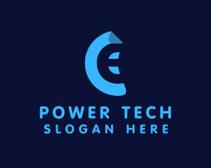 Blue Monogram Letter CE logo