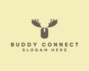 Moose Antlers Mouse logo design