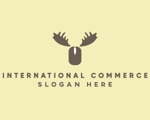 Moose Antlers Mouse logo design