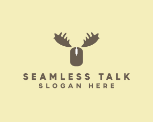 Moose Antlers Mouse logo design