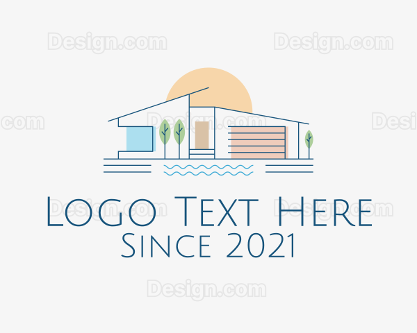 Modern House Contractor Logo