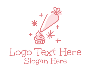 Icing Cupcake Pastry  Logo