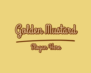 Mustard Yellow Script logo design