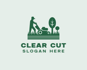 Landscaping Lawn Mower logo design