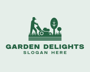 Landscaping Lawn Mower logo design