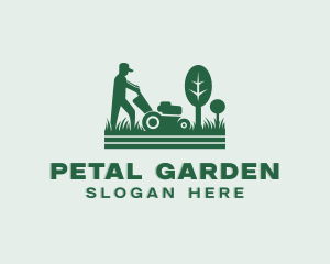 Landscaping Lawn Mower logo design