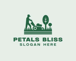 Landscaping Lawn Mower logo design