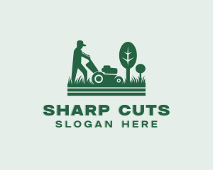 Landscaping Lawn Mower logo design