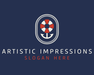 Nautical Anchor Lifesaver logo design