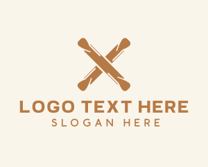 Brown Rolling Pin Letter X logo