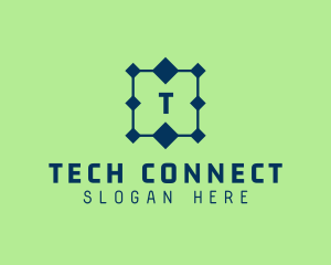 Tech Circuit Connection  logo design