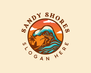 Surfing Ocean Beach logo design