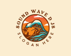 Surfing Ocean Beach logo design