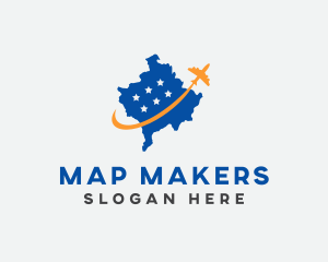 Kosovo Country Map logo design