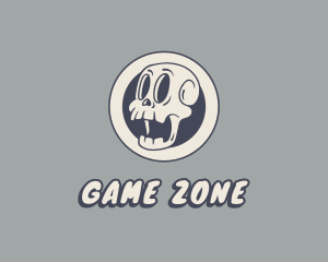 Retro Cartoon Skull Logo