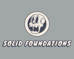 Retro Cartoon Skull Logo