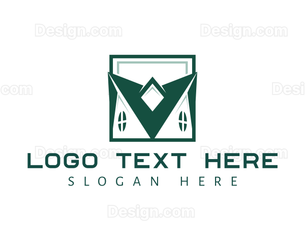 House Roofing Construction Logo