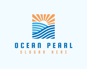 Ocean Wave Sun logo design