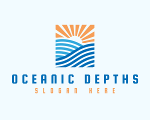 Ocean Wave Sun logo design