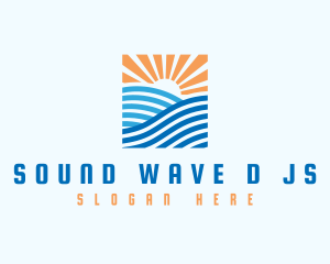 Ocean Wave Sun logo design