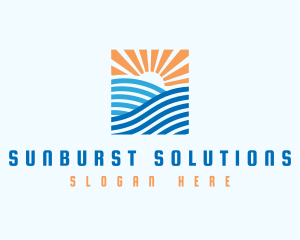 Ocean Wave Sun logo design