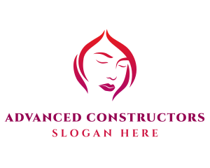 Woman Face Babe Salon  logo design