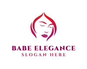 Woman Face Babe Salon  logo design