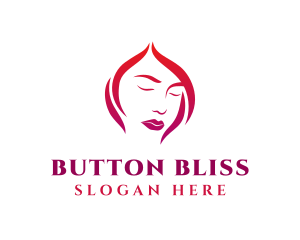 Woman Face Babe Salon  logo design