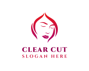 Woman Face Babe Salon  logo design