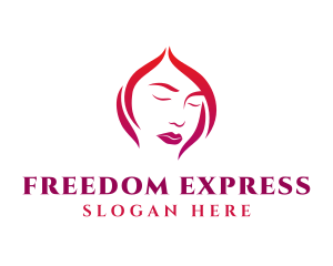 Woman Face Babe Salon  logo design