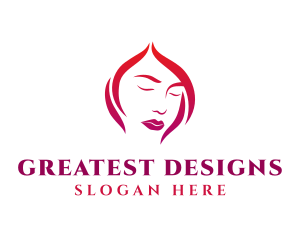 Woman Face Babe Salon  logo design