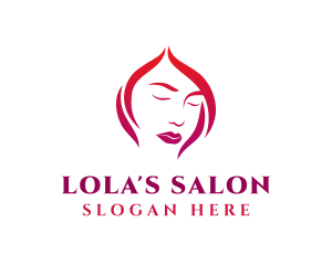 Woman Face Babe Salon  logo design