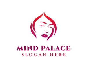 Woman Face Babe Salon  logo design