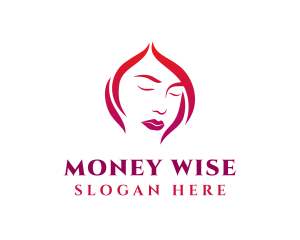 Woman Face Babe Salon  logo design