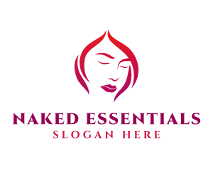 Woman Face Babe Salon  logo design