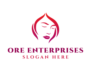 Woman Face Babe Salon  logo design