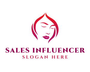 Woman Face Babe Salon  logo design