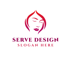 Woman Face Babe Salon  logo design