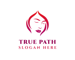 Woman Face Babe Salon  logo design