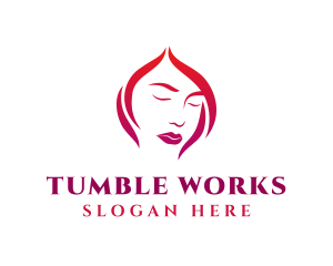 Woman Face Babe Salon  logo design