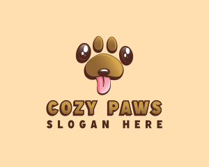 Pet Dog Paw logo design