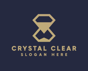 Gold Diamond Hourglass logo design