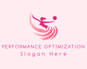 Pink Ballerina Gymnast logo design