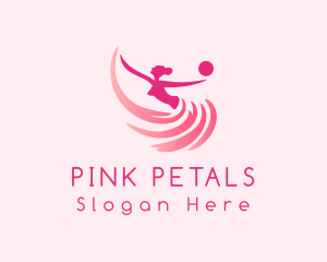 Pink Ballerina Gymnast logo design