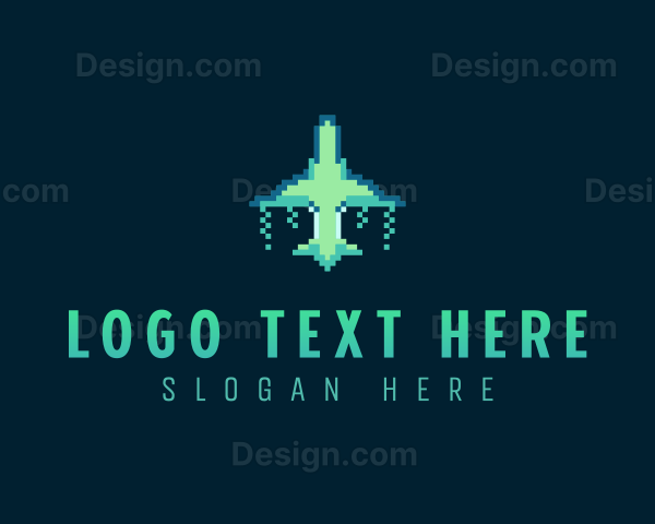 Pixelated Game Spacecraft Logo