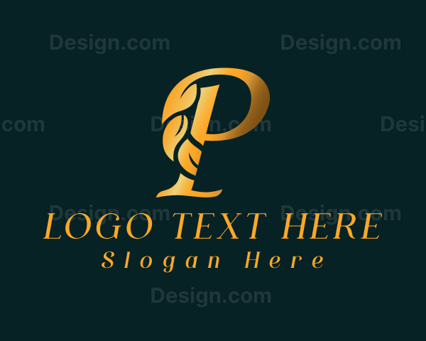 Premium Golden Letter P Logo