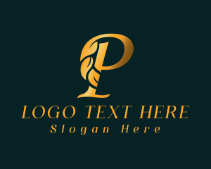 Premium Golden Letter P logo