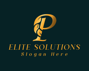 Premium Golden Letter P logo